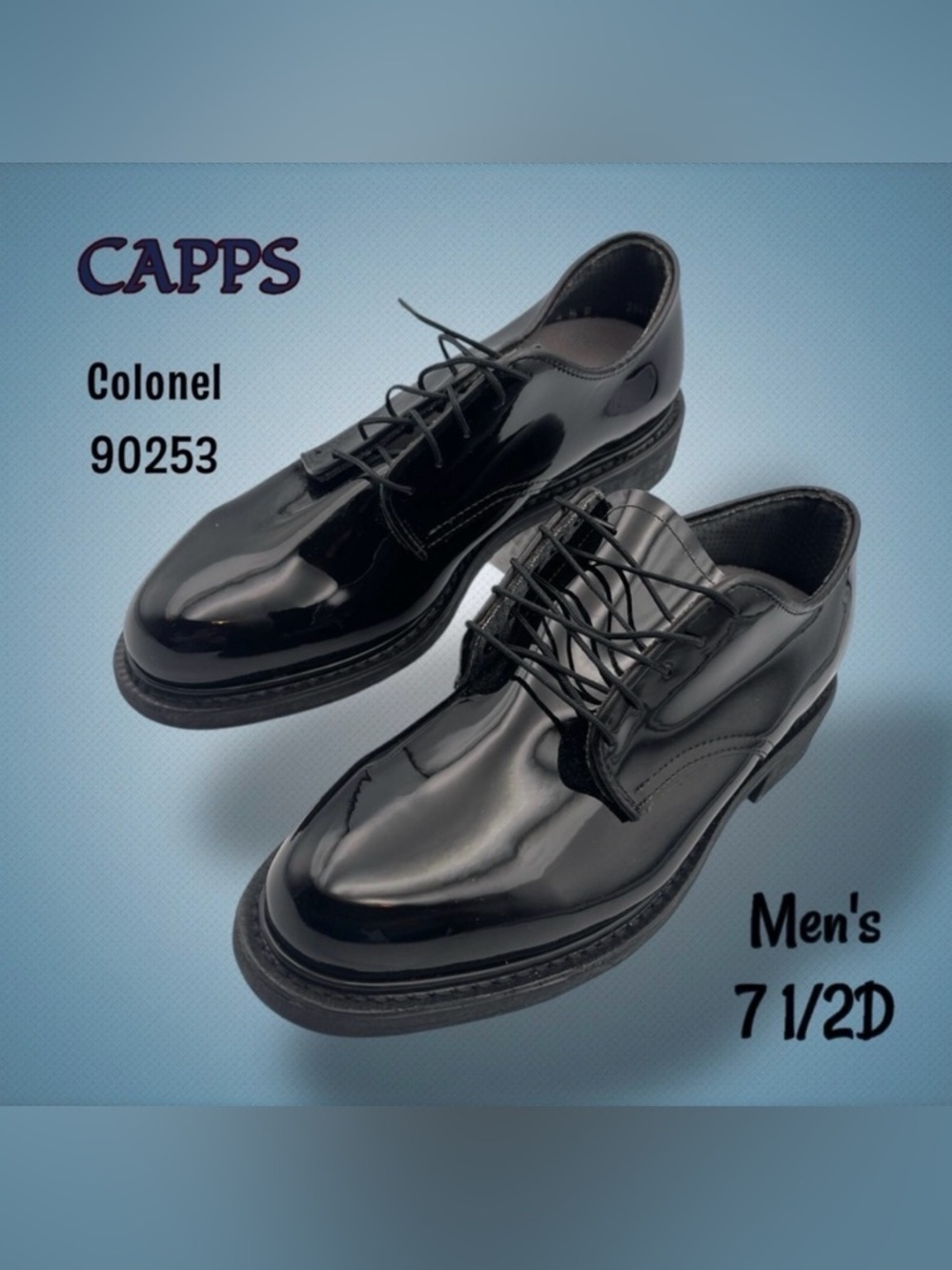 CAPPS Colonel - 90253 - Black Shiny
WELT Oxford Size 7 1/2 D Men's